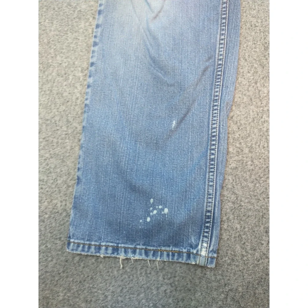 Levis 559 Relaxed Straight Jeans Mens 34x33 Light Wash Distressed Blue Denim